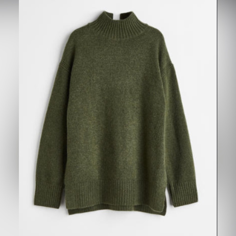 H&M Dark Green Cowl Neck Sweater